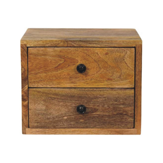 Solis 2-Drawer Oak-ish Wall Mounted Nightstand - Living with Luxury