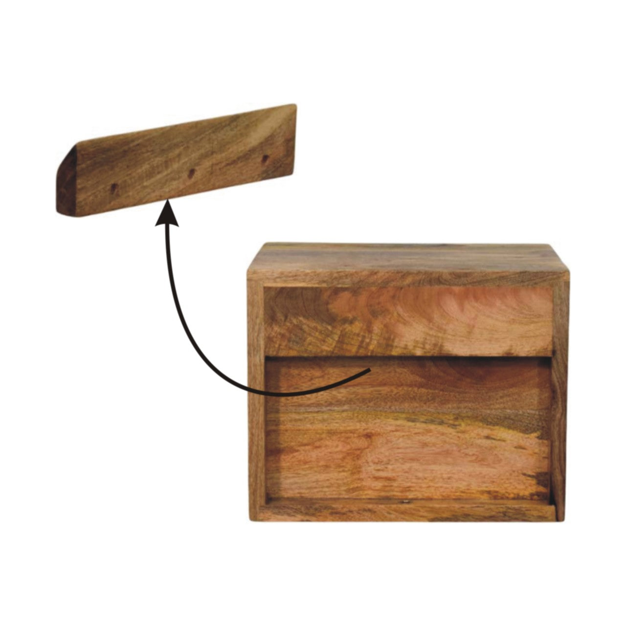 Solis 2-Drawer Oak-ish Wall Mounted Nightstand - Living with Luxury