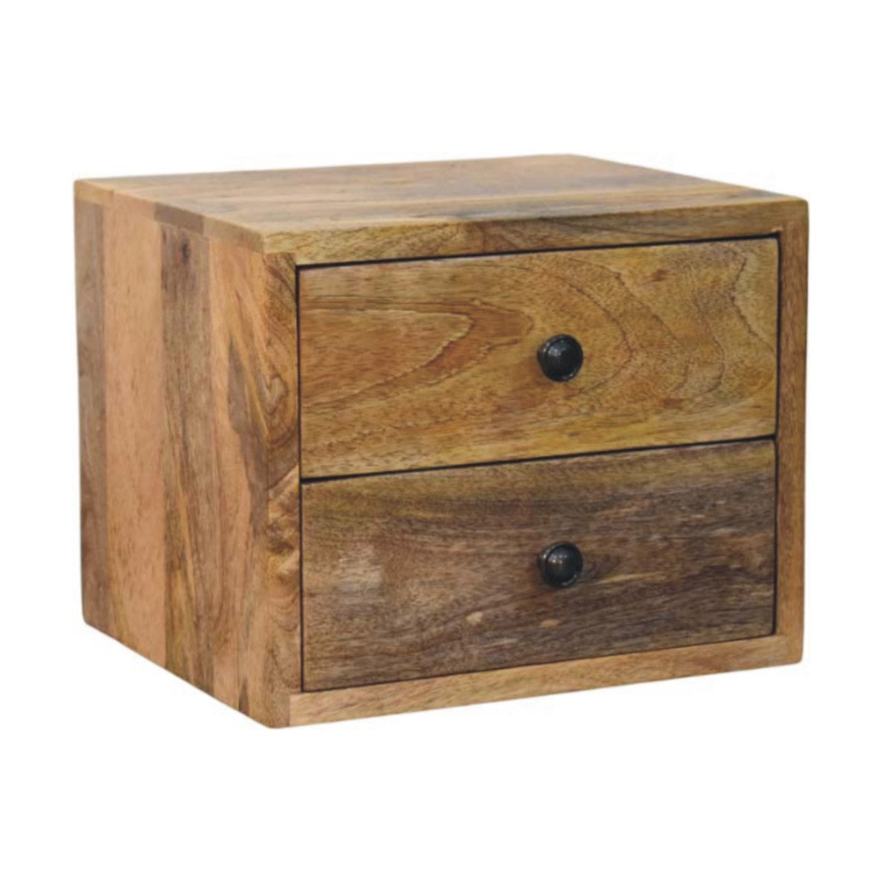 Solis 2-Drawer Oak-ish Wall Mounted Nightstand - Living with Luxury
