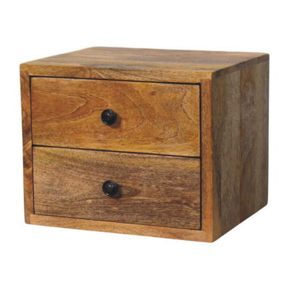 Solis 2-Drawer Oak-ish Wall Mounted Nightstand - Living with Luxury