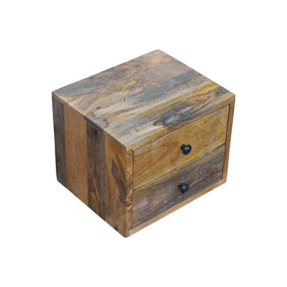 Solis 2-Drawer Oak-ish Wall Mounted Nightstand - Living with Luxury