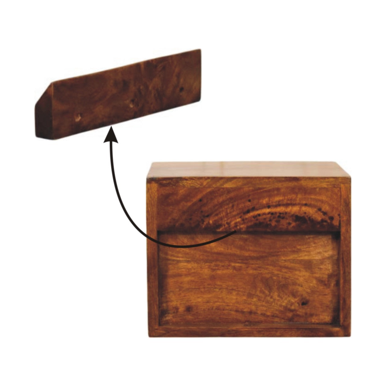 Solis 1-Drawer Chestnut Wall Mounted Nightstand - Living with Luxury
