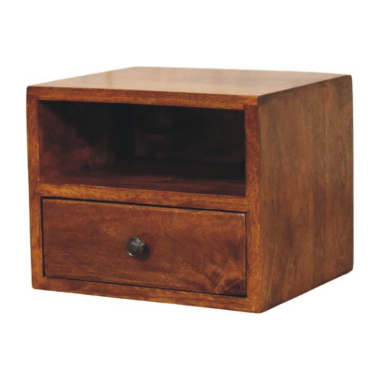 Solis 1-Drawer Chestnut Wall Mounted Nightstand - Living with Luxury