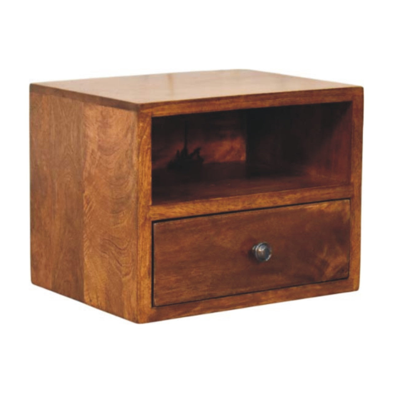 Solis 1-Drawer Chestnut Wall Mounted Nightstand - Living with Luxury