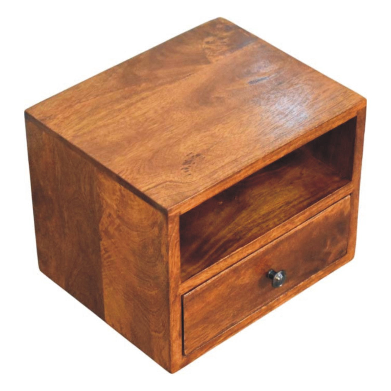 Solis 1-Drawer Chestnut Wall Mounted Nightstand - Living with Luxury
