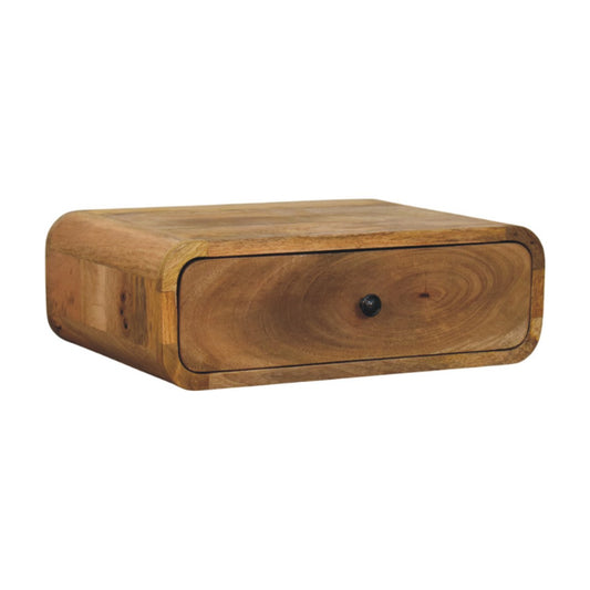 Avora Wall-Mounted Oak-ish 1 Drawer Nightstand - Living with Luxury