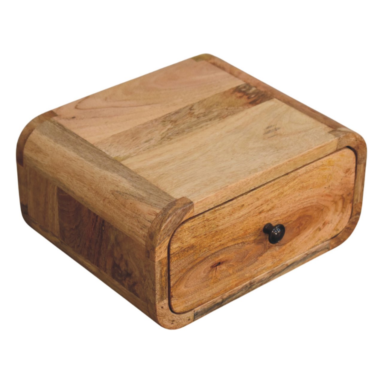 Avora Mini Wall-Mounted Oak-ish 1 Drawer Nightstand - Living with Luxury