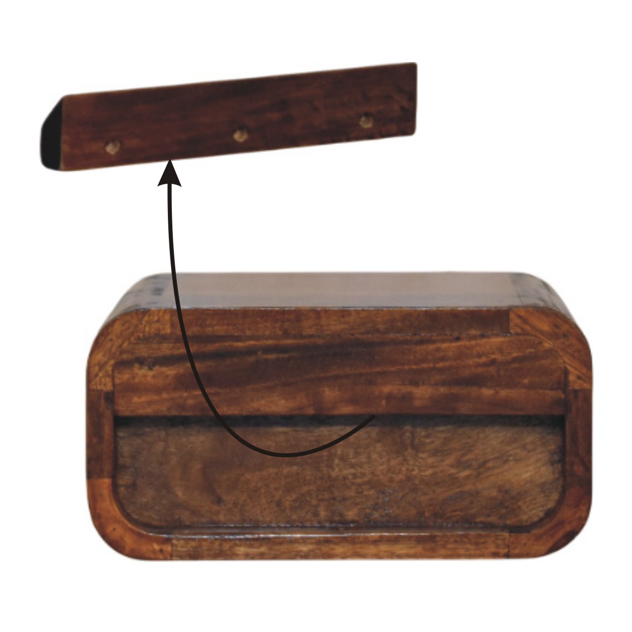 Avora Mini Wall-Mounted Chestnut 1 Drawer Nightstand - Living with Luxury