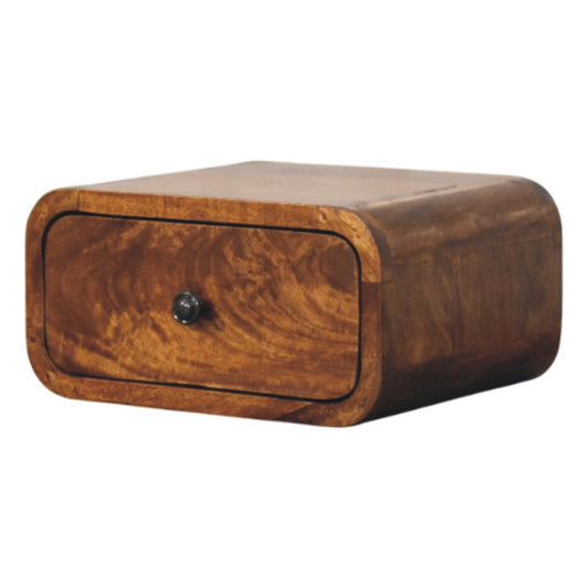 Avora Mini Wall-Mounted Chestnut 1 Drawer Nightstand - Living with Luxury