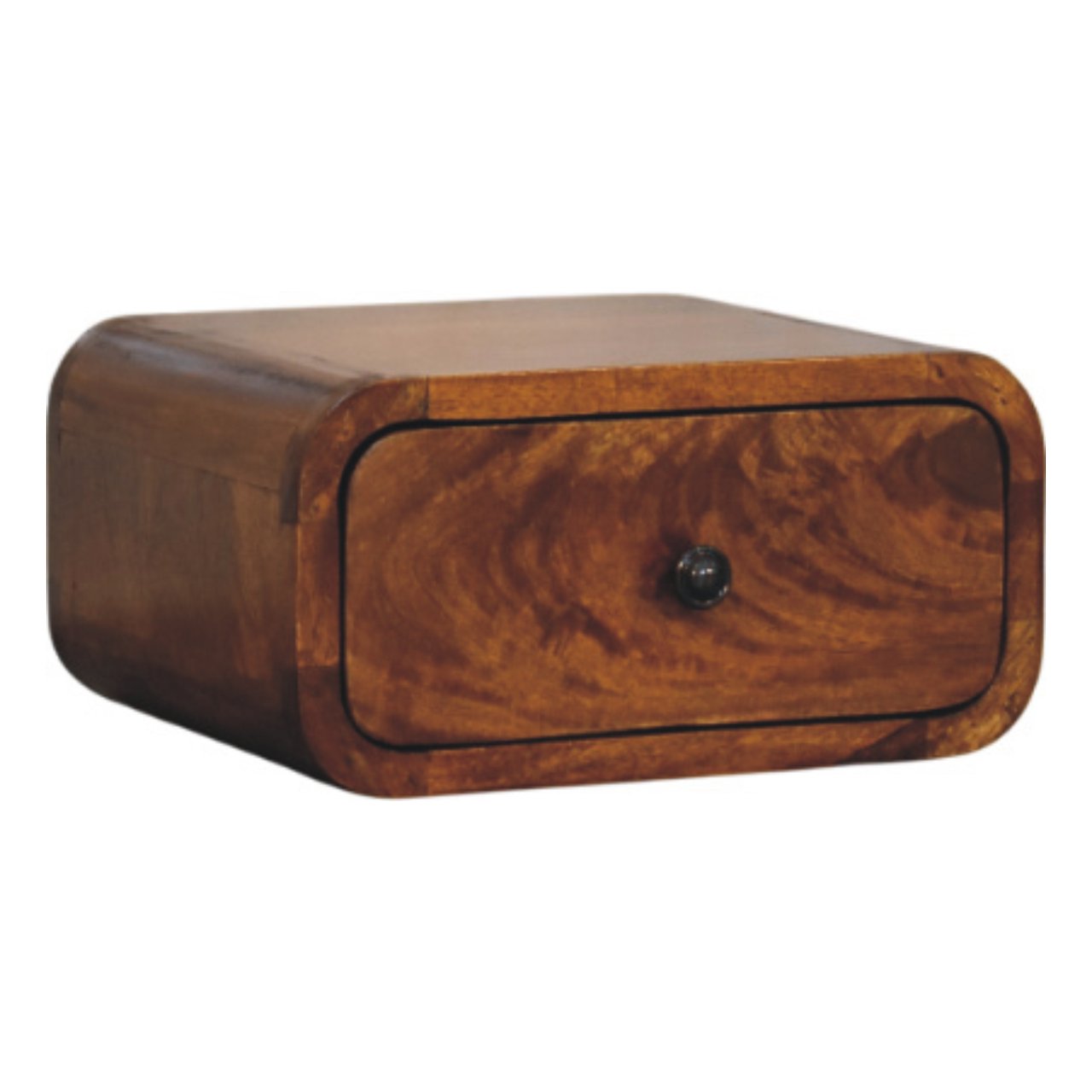 Avora Mini Wall-Mounted Chestnut 1 Drawer Nightstand - Living with Luxury