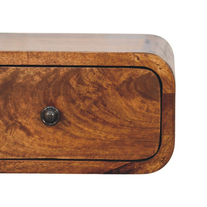 Avora Mini Wall-Mounted Chestnut 1 Drawer Nightstand - Living with Luxury