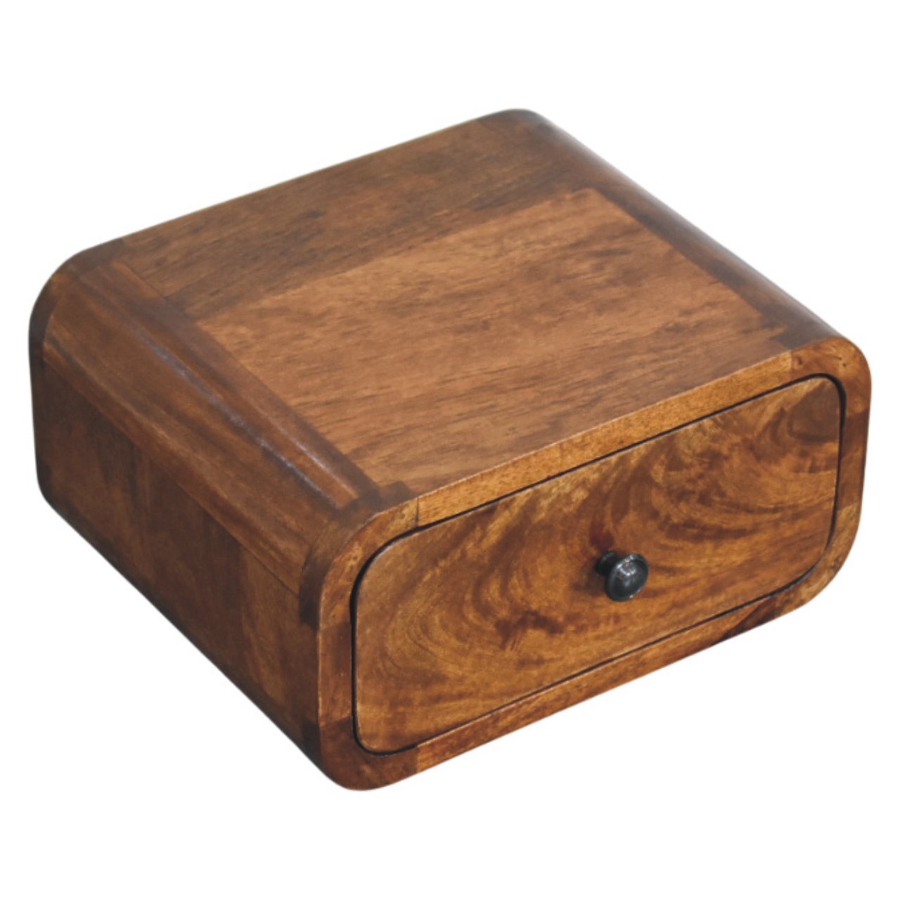 Avora Mini Wall-Mounted Chestnut 1 Drawer Nightstand - Living with Luxury