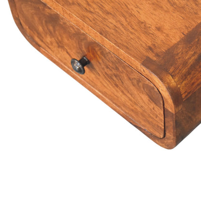 Avora Mini Wall-Mounted Chestnut 1 Drawer Nightstand - Living with Luxury