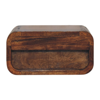 Avora Mini Wall-Mounted Chestnut 1 Drawer Nightstand - Living with Luxury
