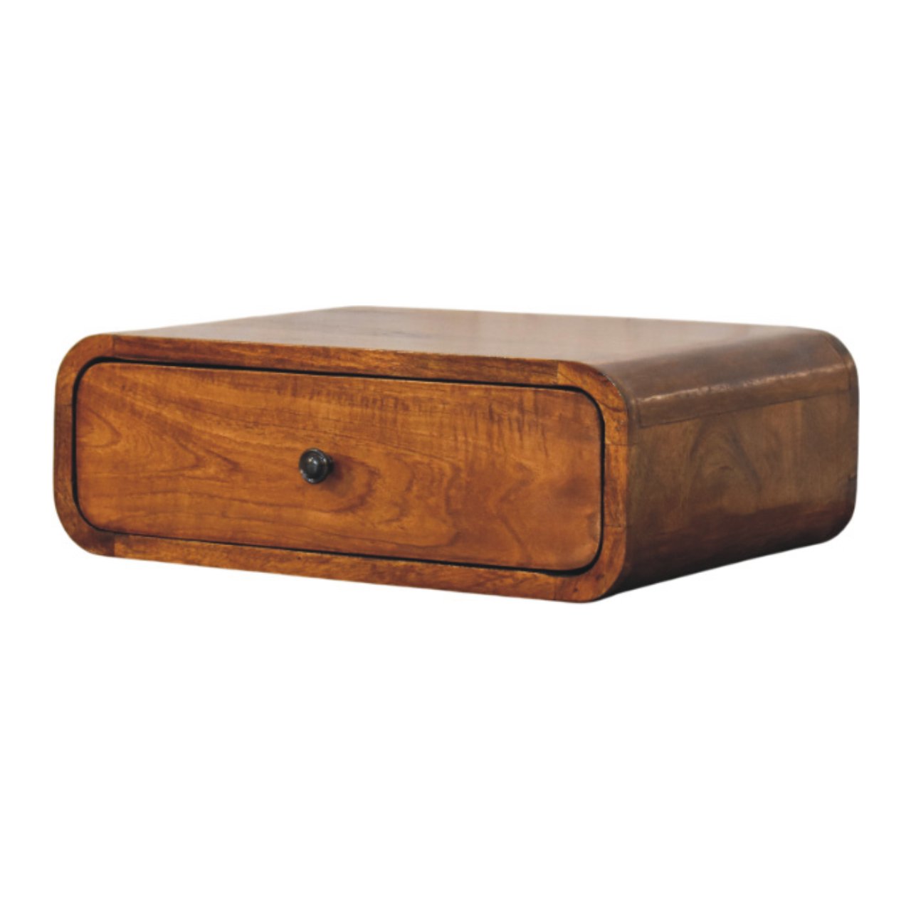 Avora Wall-Mounted Honey Caramel 1 Drawer Nightstand - Living with Luxury