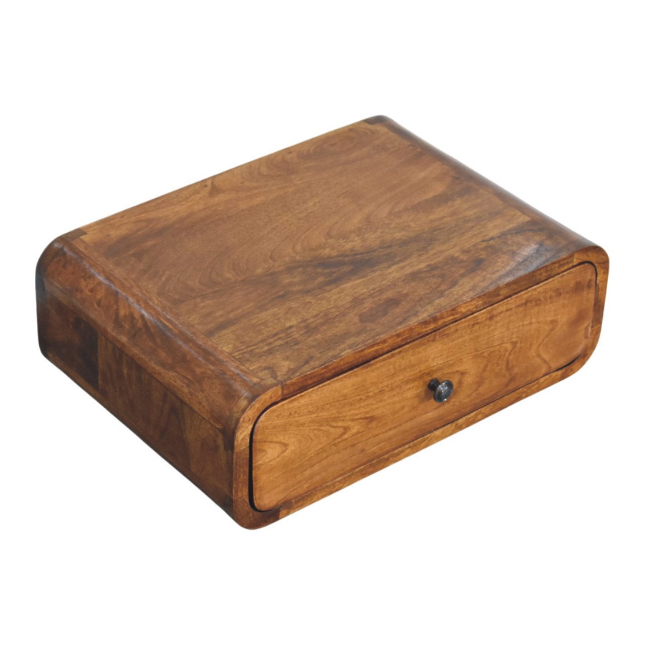 Avora Wall-Mounted Honey Caramel 1 Drawer Nightstand - Living with Luxury