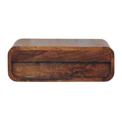 Avora Wall-Mounted Honey Caramel 1 Drawer Nightstand - Living with Luxury