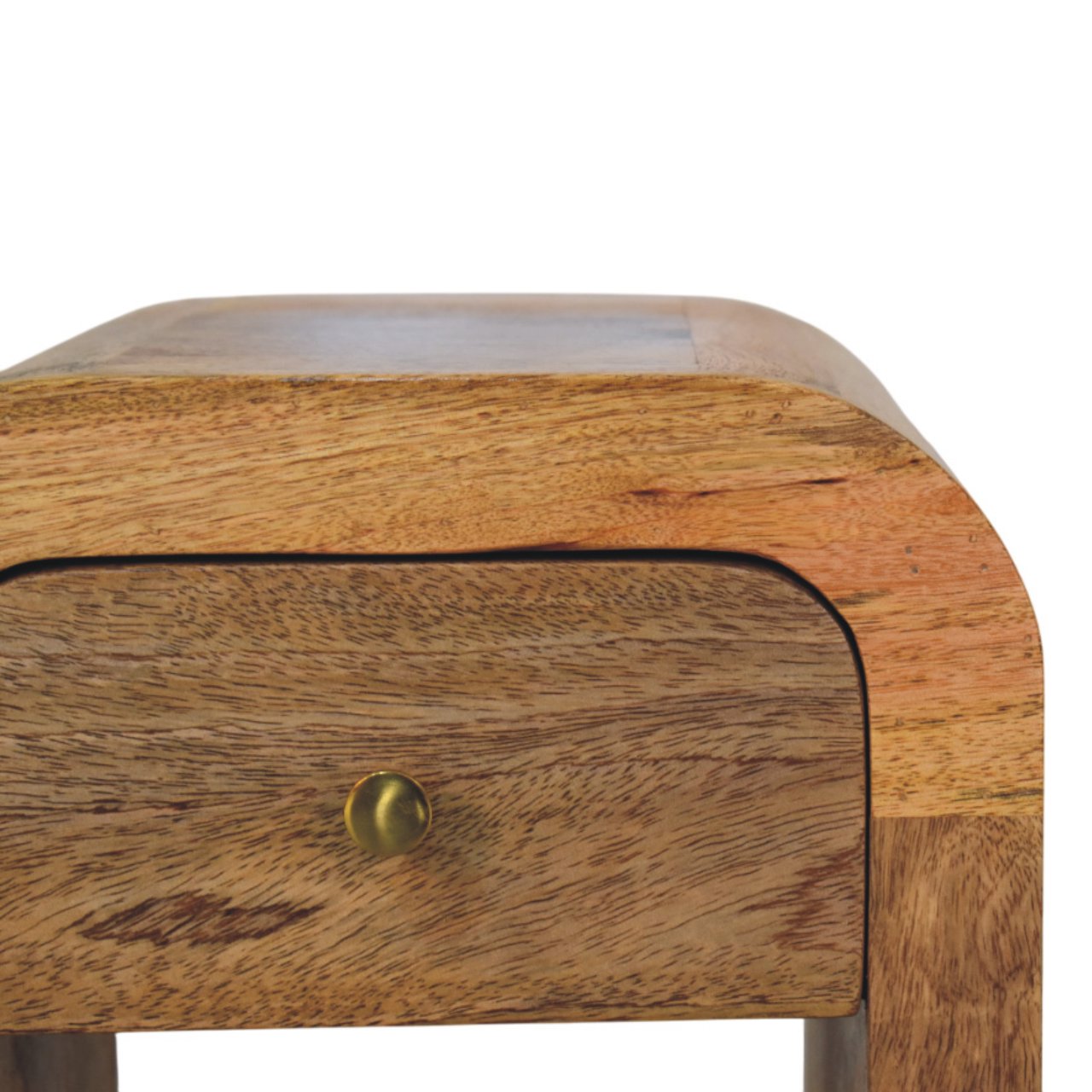 Mini Darcy Oak-ish Nightstand with Curved Edges - Living with Luxury