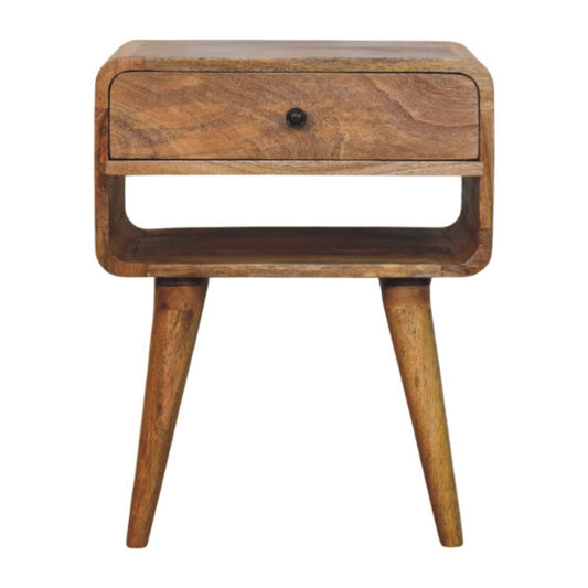 Avora Oak-ish Nightstand with Drawer and open slot - Living with Luxury