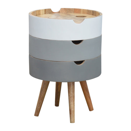 3 Drawer Grey Paint Bedside - Living with Luxury