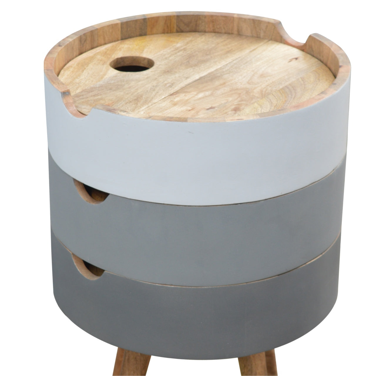 3 Drawer Grey Paint Bedside - Living with Luxury