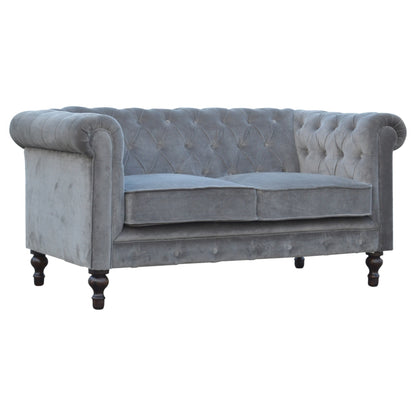 Grey Velvet Chesterfield Sofa - Living with Luxury