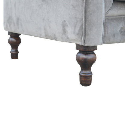 Grey Velvet Chesterfield Sofa - Living with Luxury