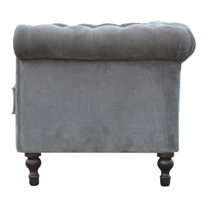 Grey Velvet Chesterfield Sofa - Living with Luxury
