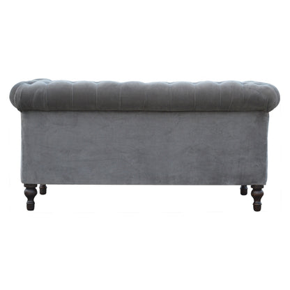 Grey Velvet Chesterfield Sofa - Living with Luxury