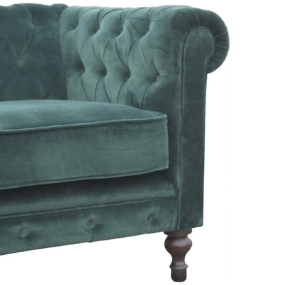 Emerald Green Velvet Chesterfield - Living with Luxury