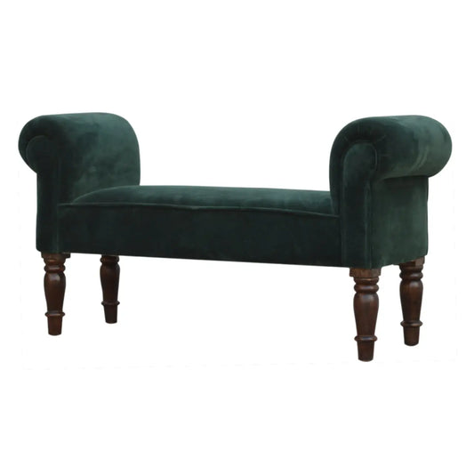 Emerald Velvet Bench - Living with Luxury