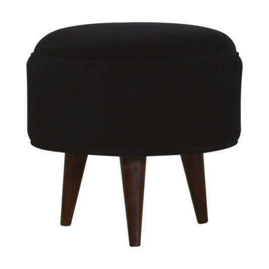 Black Velvet Nordic Style Footstool - Living with Luxury