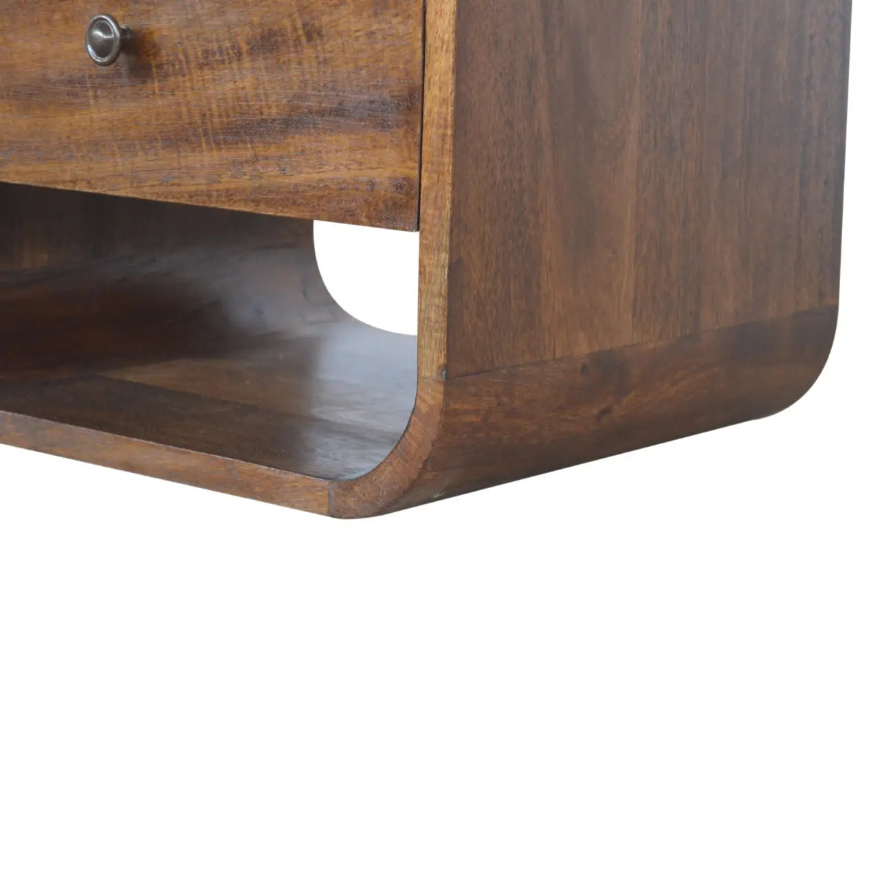 Chestnut Curve 2 Drawer Bedside - Living with Luxury