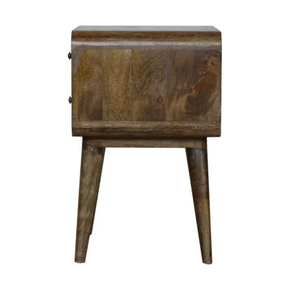 Curved Classic Grey Washed Bedside - Living with Luxury