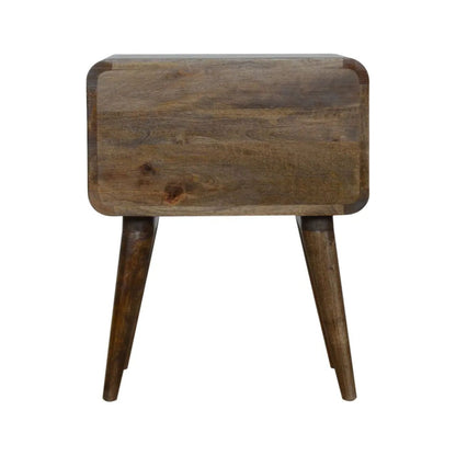 Curved Classic Grey Washed Bedside - Living with Luxury