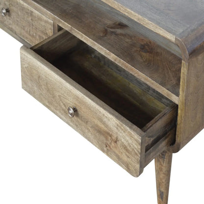 Curved Grey Washed Media Unit - Living with Luxury
