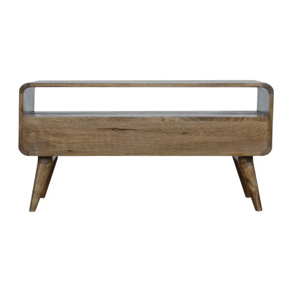 Curved Grey Washed Media Unit - Living with Luxury