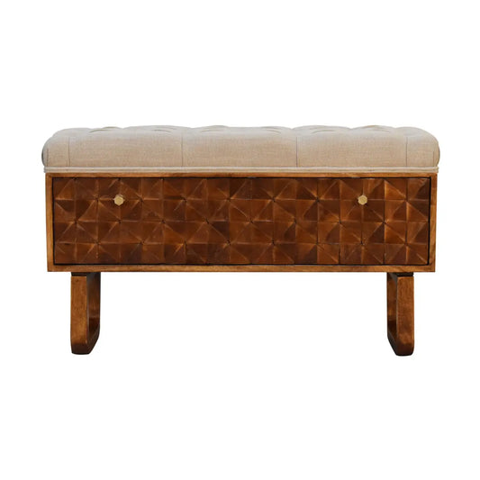 'U' Chestnut Pineapple Bench Living with Luxury