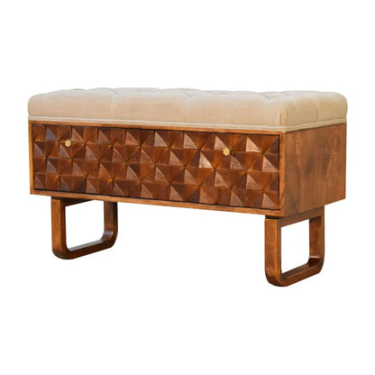 'U' Chestnut Pineapple Bench Living with Luxury