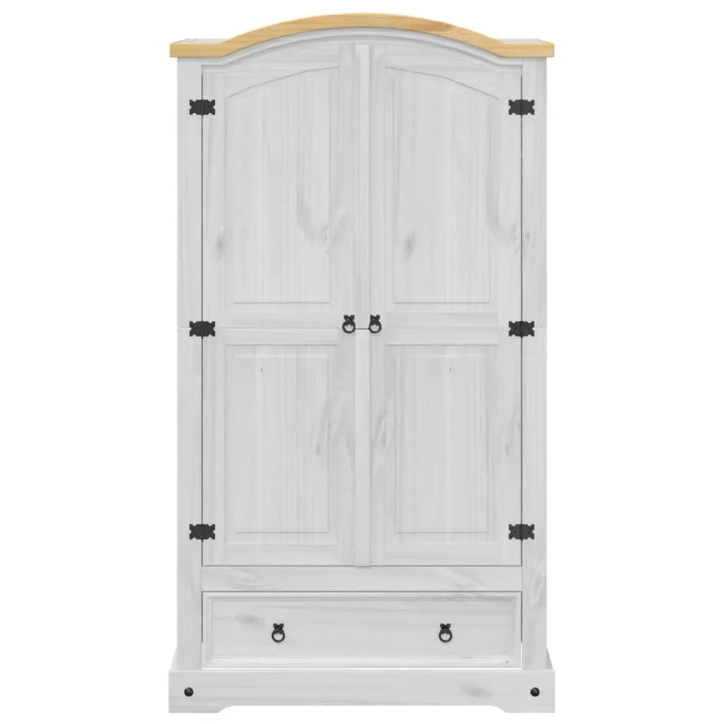 Wardrobe Corona White Solid Wood Pine Living with Luxury