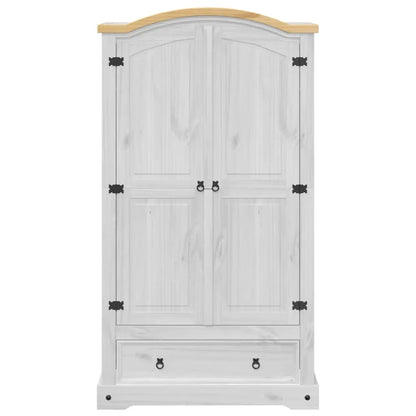 Wardrobe Corona White Solid Wood Pine Living with Luxury