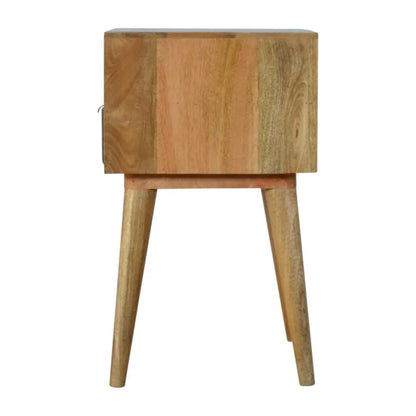 Grey Tweed Bedside with Open Slot - Living with Luxury