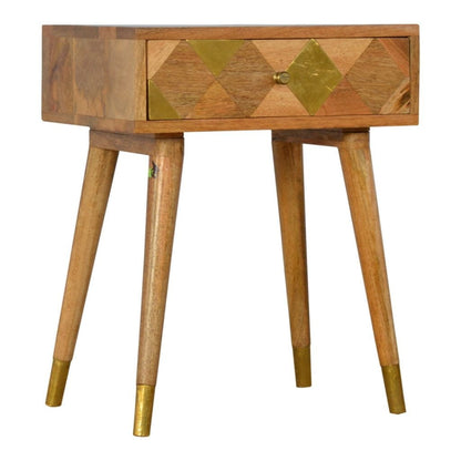 1 Drawer Gold Brass Bedside - Living with Luxury