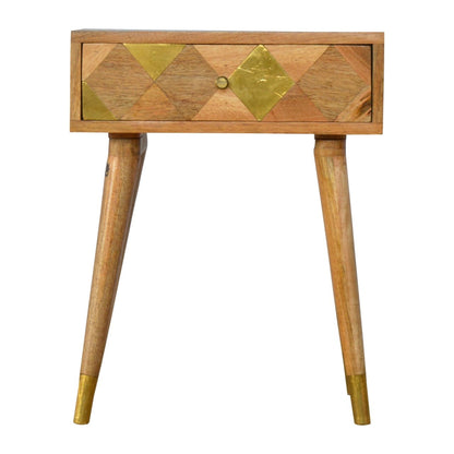 1 Drawer Gold Brass Bedside - Living with Luxury