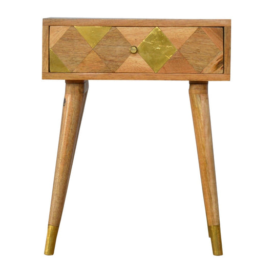 1 Drawer Gold Brass Bedside - Living with Luxury