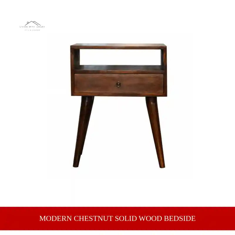 Modern Chestnut Solid Wood Bedside by@Outfy