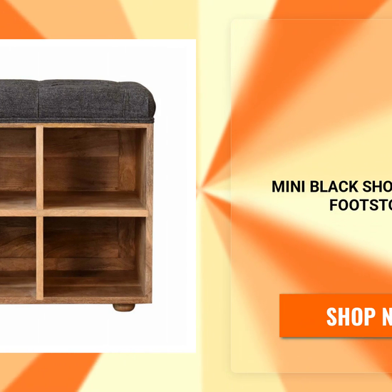 Mini Black Shoe Storage Footstool by@Outfy