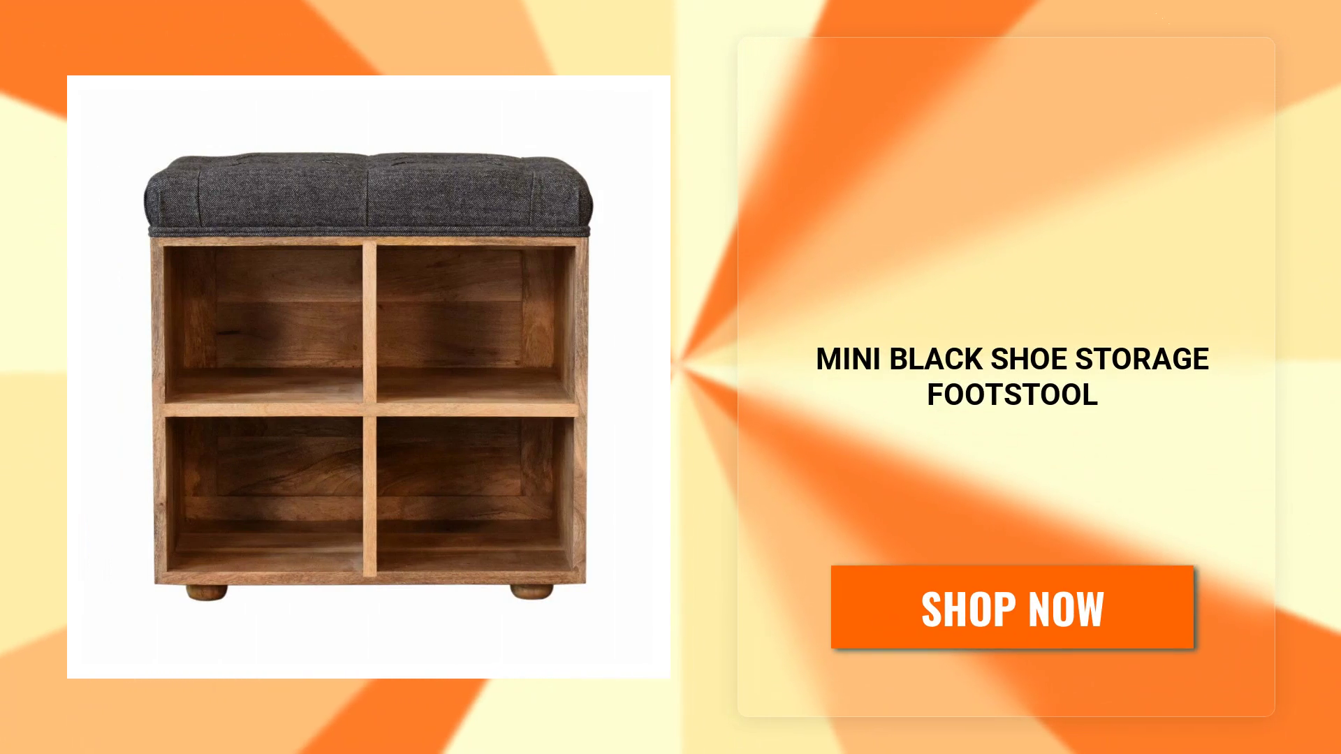 Mini Black Shoe Storage Footstool by@Outfy