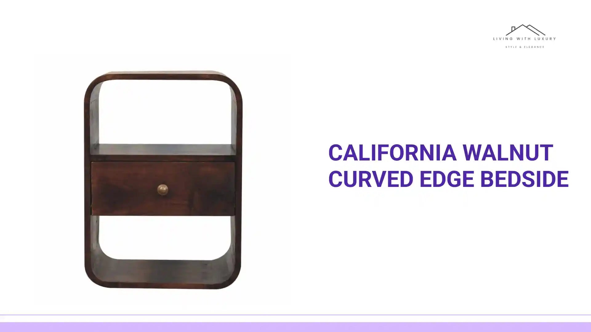 California Walnut Curved Edge Bedside by@Outfy