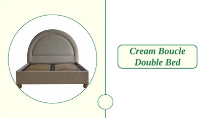 Cream Boucle Double Bed by@Outfy